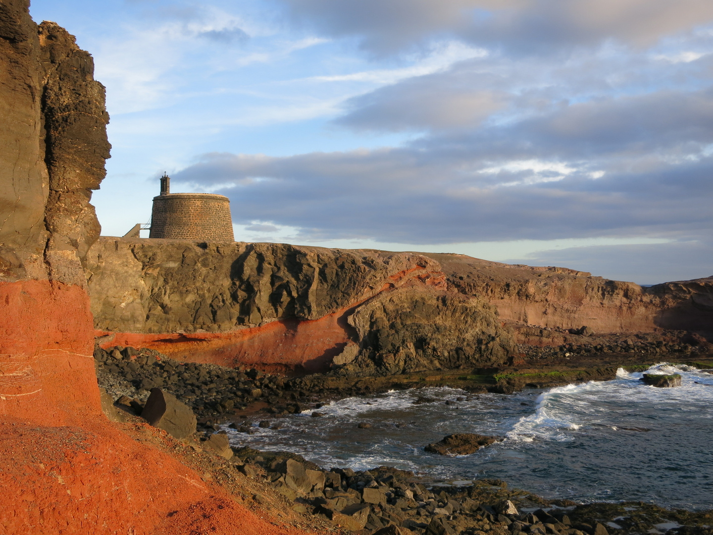 Abendsonne beim Castillo in Playa Blanca