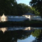 Abendsonne erhellt die Gärtnerei im Branitzer Park