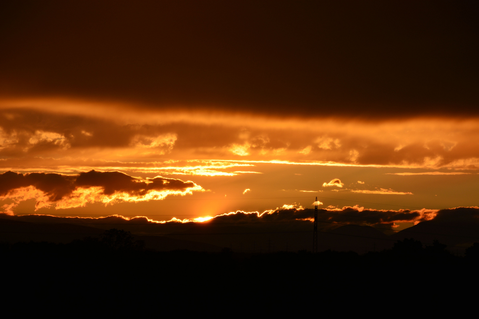 Abendsonne hinter dem Wolkenmeer