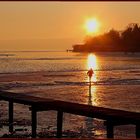 Abendsonne über dem vereisten Ammersee