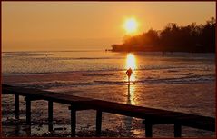 Abendsonne über dem vereisten Ammersee