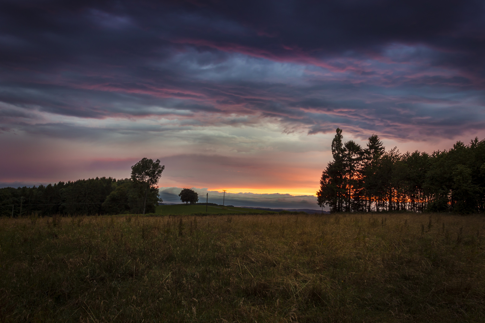 Abendsonne und Wolken in Lindlar