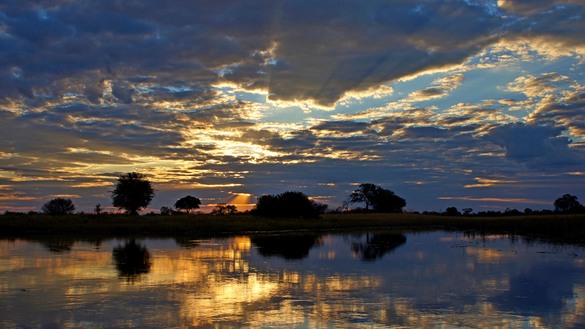 Abendspiegelung Kwando River
