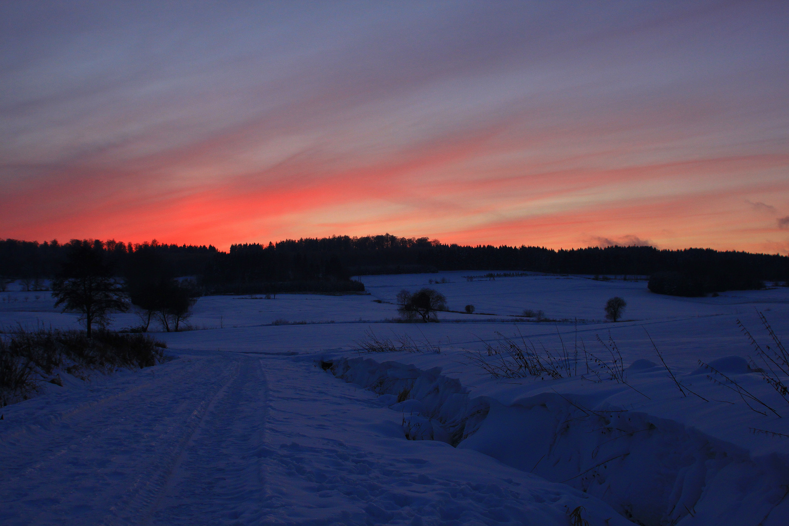 -Abendstimmung am 1. Weihnachtstag-