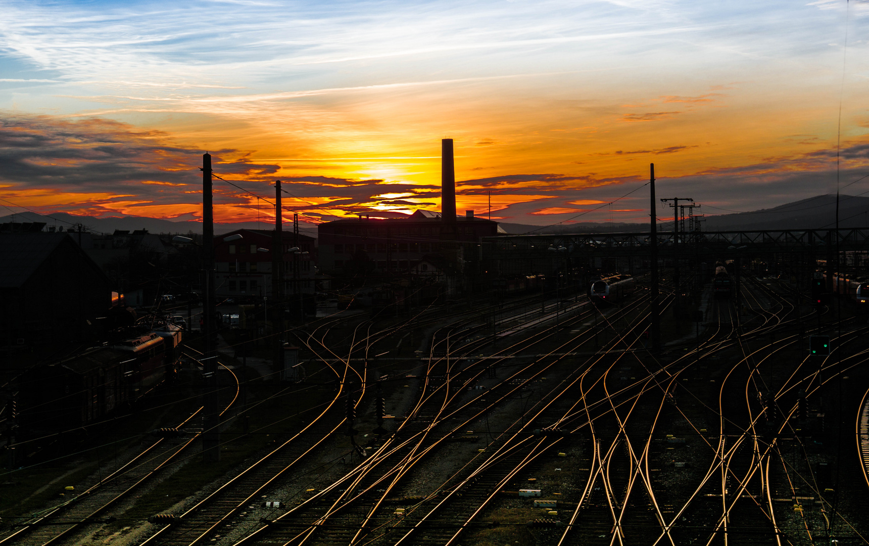 Abendstimmung am Bahnhof