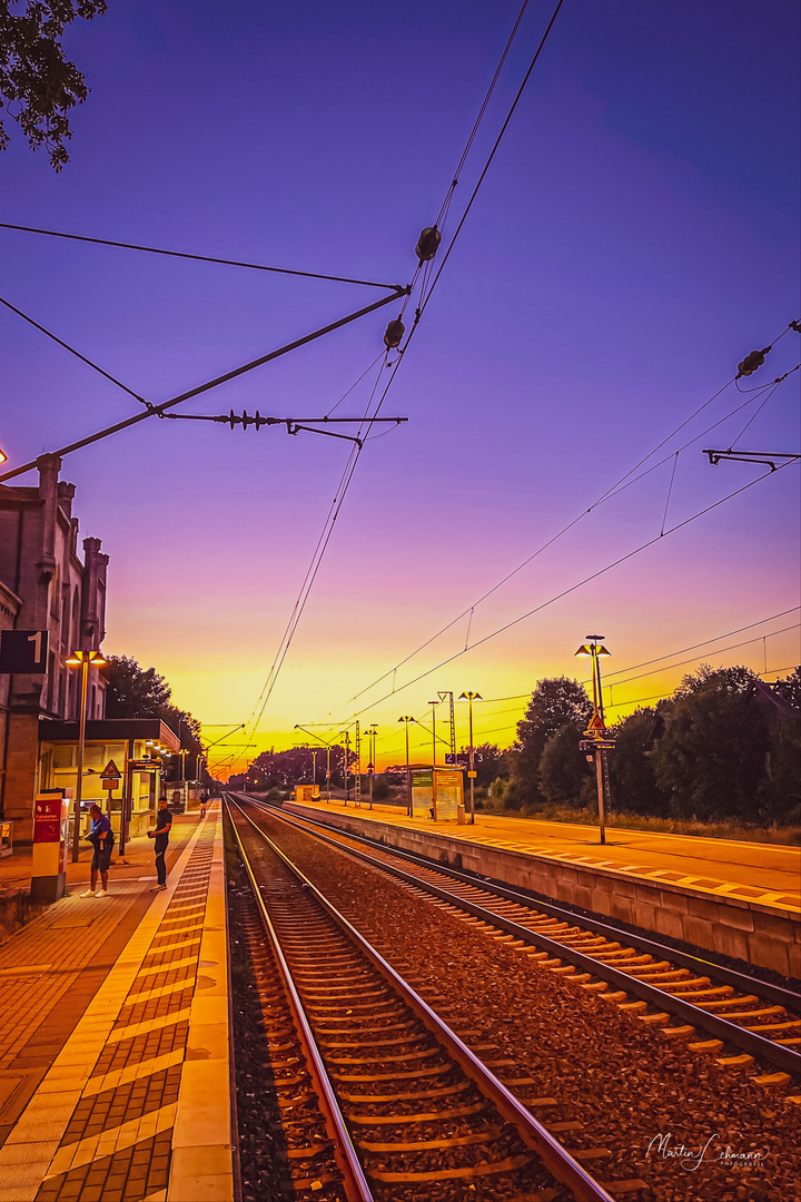 Abendstimmung am Bahnhof Königslutter 