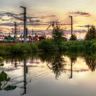 Abendstimmung am Bahnhofsgelände