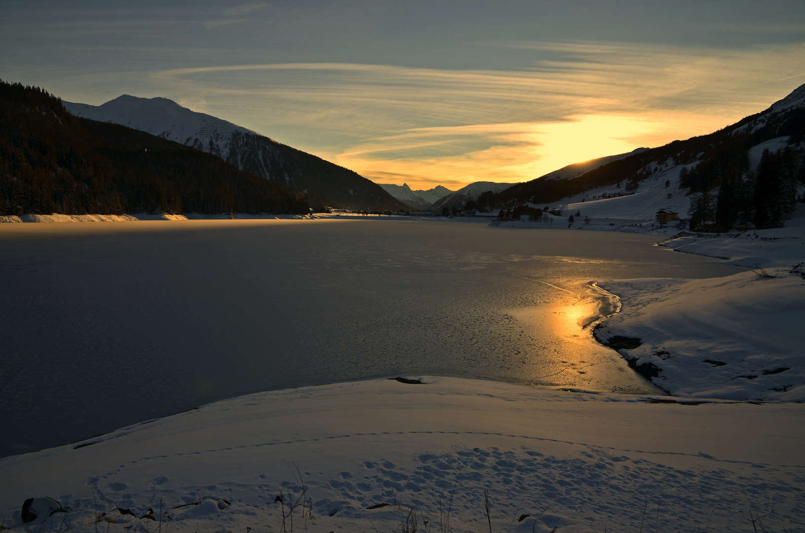 Abendstimmung am Davosersee