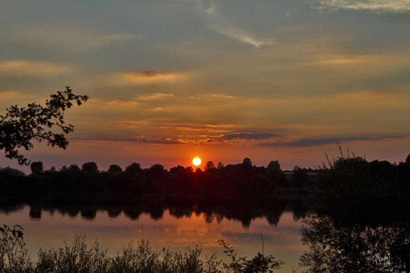 Abendstimmung am Echinger See.