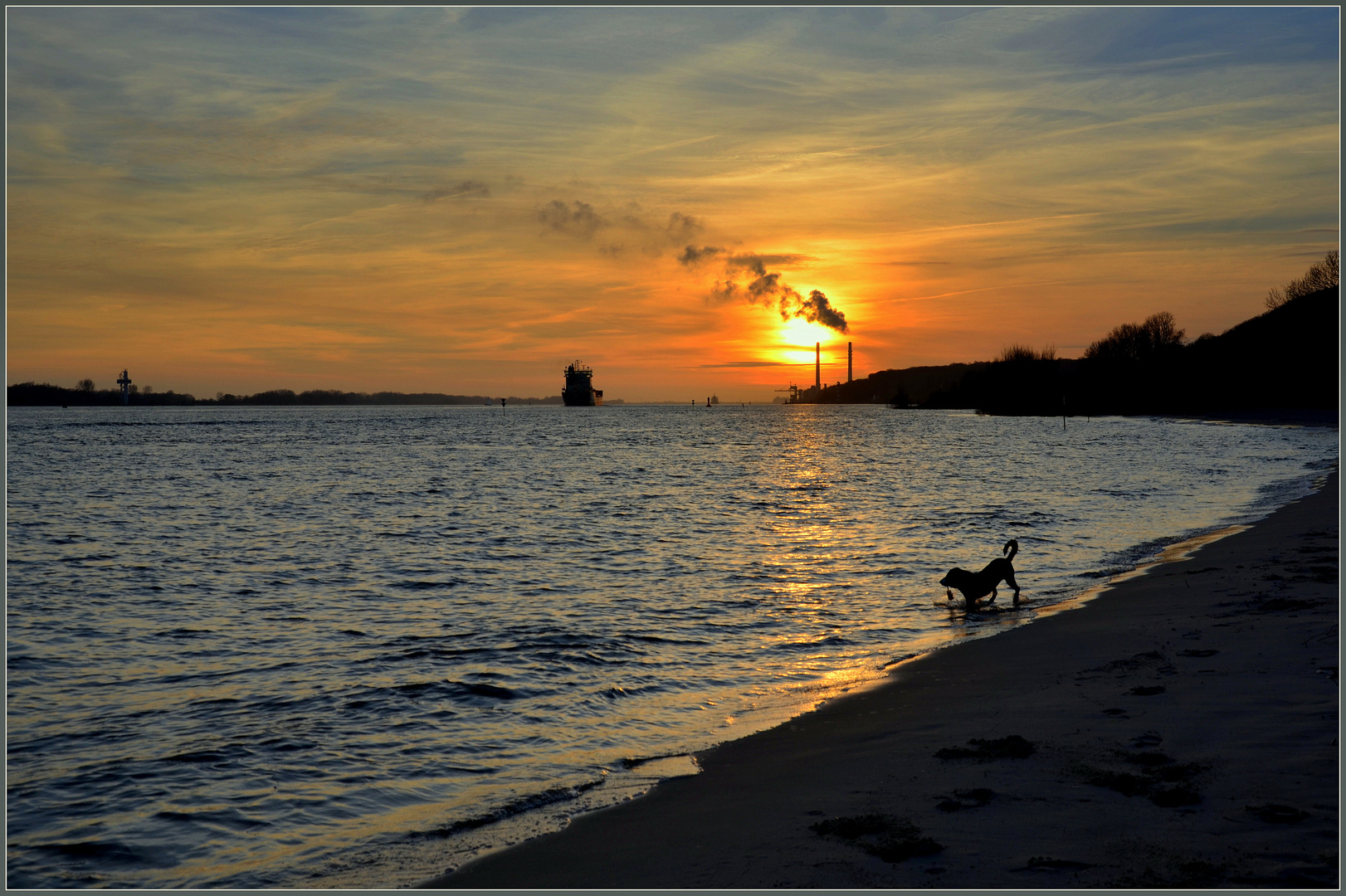 Abendstimmung am Elbstrand