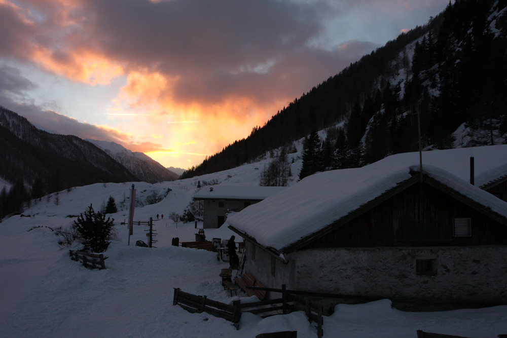 Abendstimmung am Ende des Hinteren Ahrntales, in der Nähe von Heilig Geist