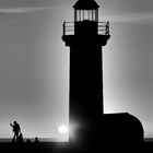 Abendstimmung am Felgueras Leuchtturm bei Porto 