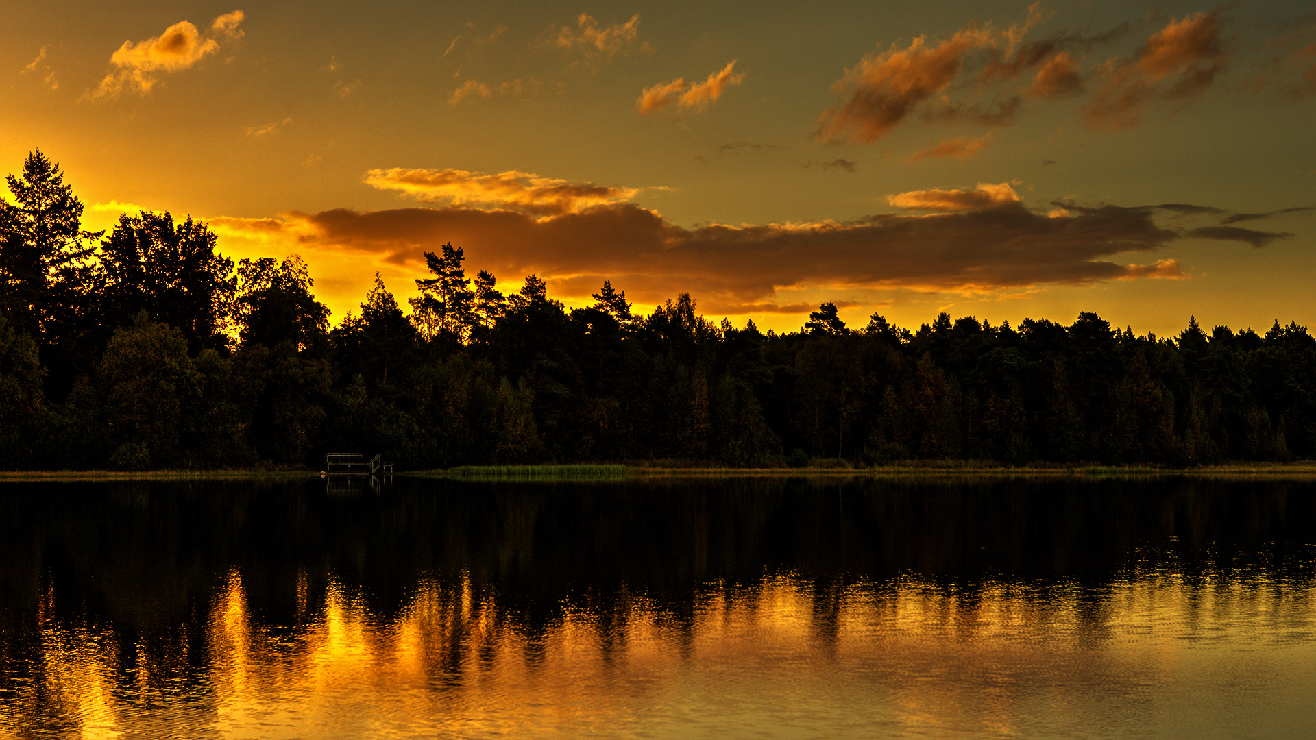 Abendstimmung am Großen Bullensee 