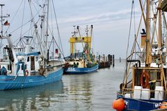 Abendstimmung am Hafen auf der Insel Nordstrand......