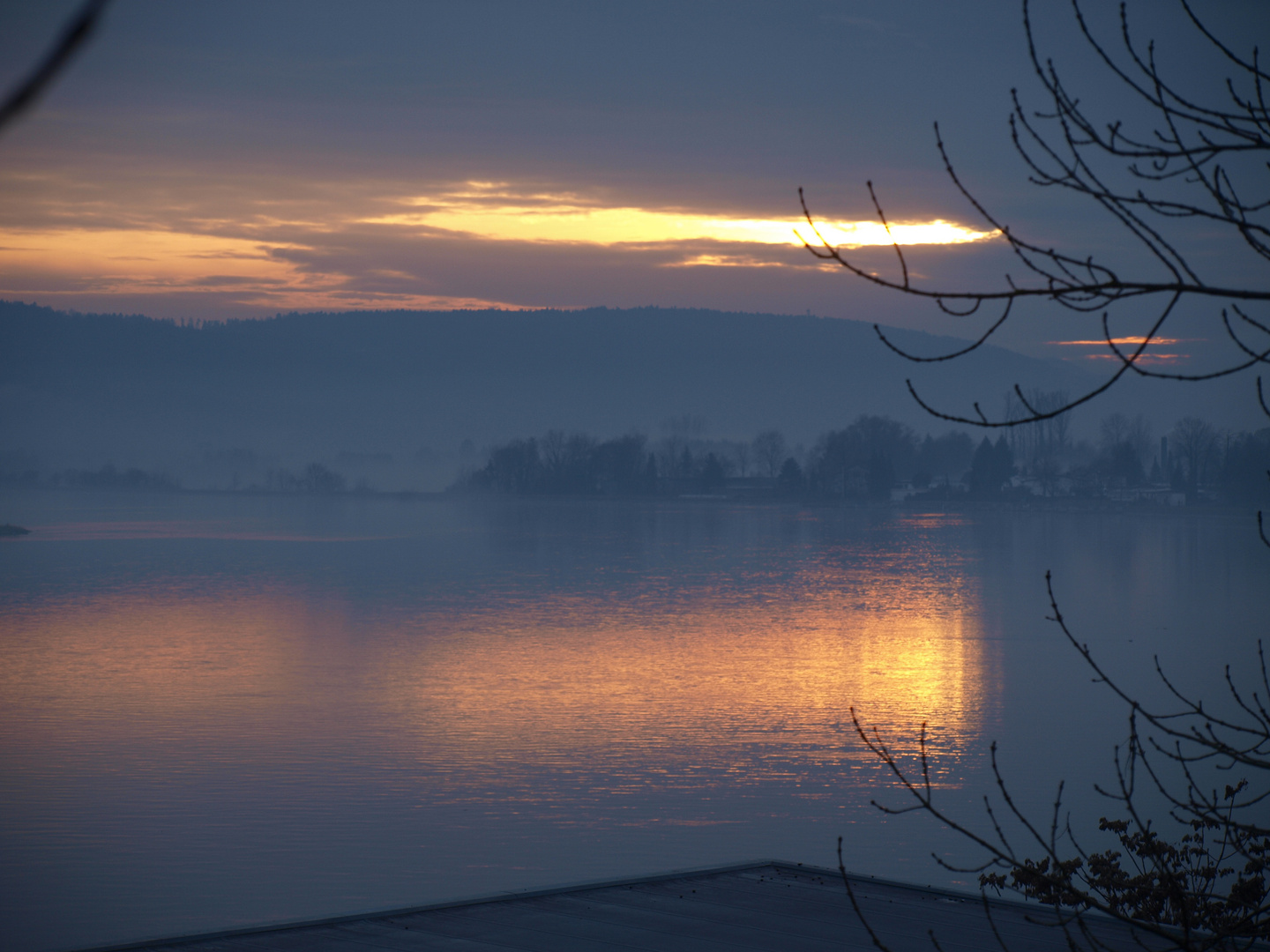 Abendstimmung am Hochrhein bei Waldshut