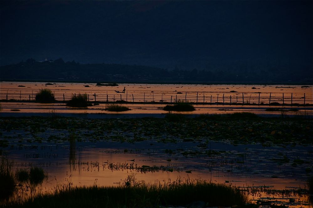 abendstimmung am inle see, burma 2011