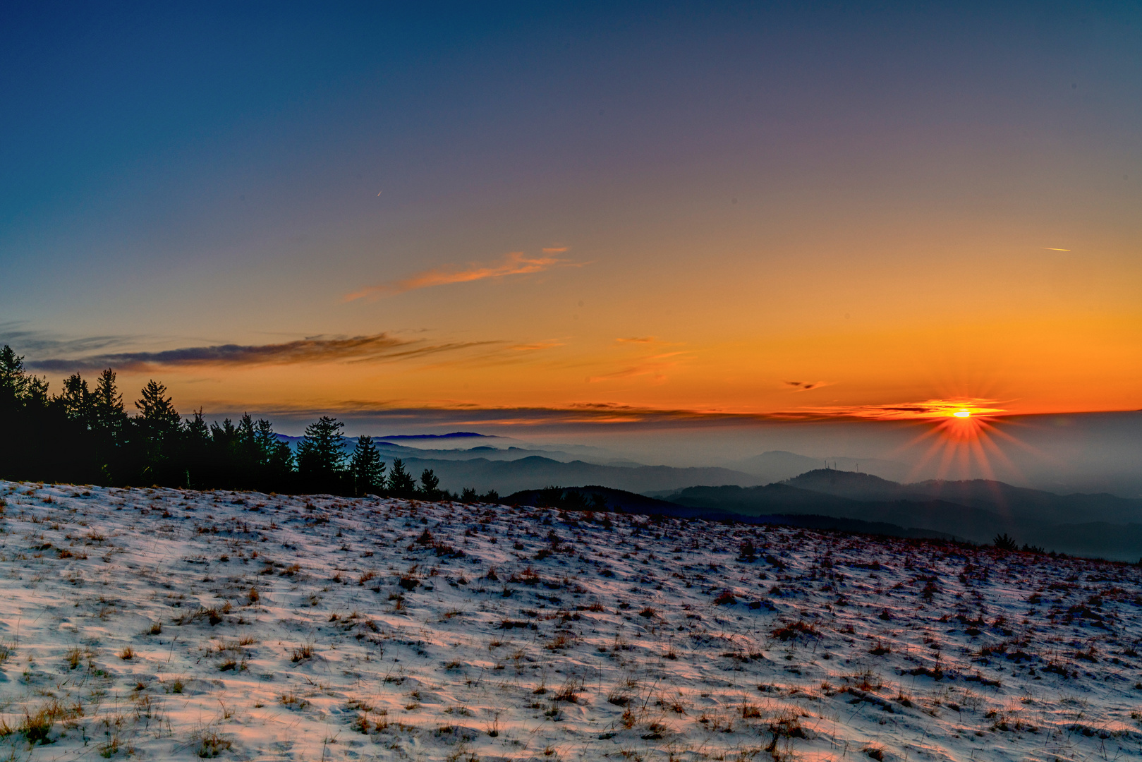 Abendstimmung am Kandel im Schwarzwald 