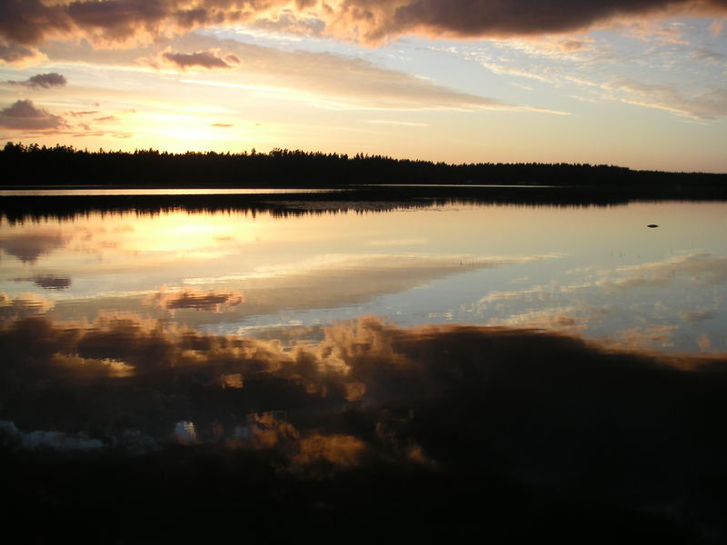 Abendstimmung am Kangasjärvi (Finnland)