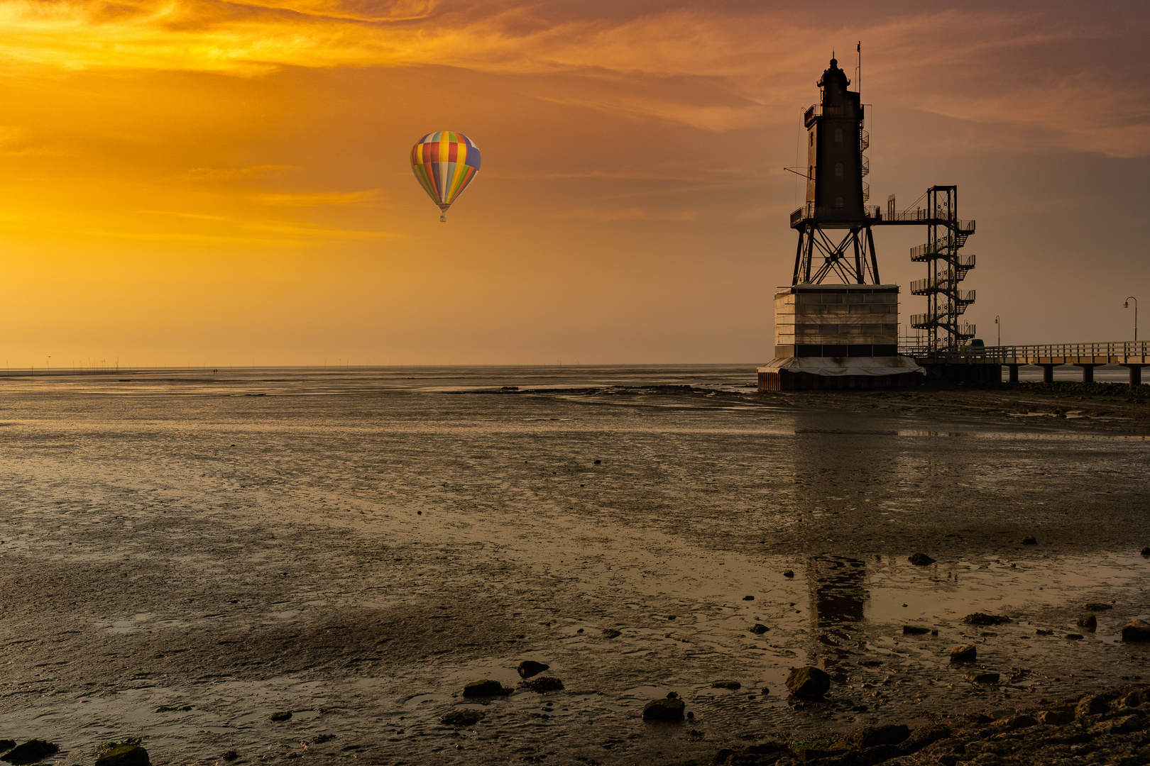 Abendstimmung am Leuchtturm Obereversand