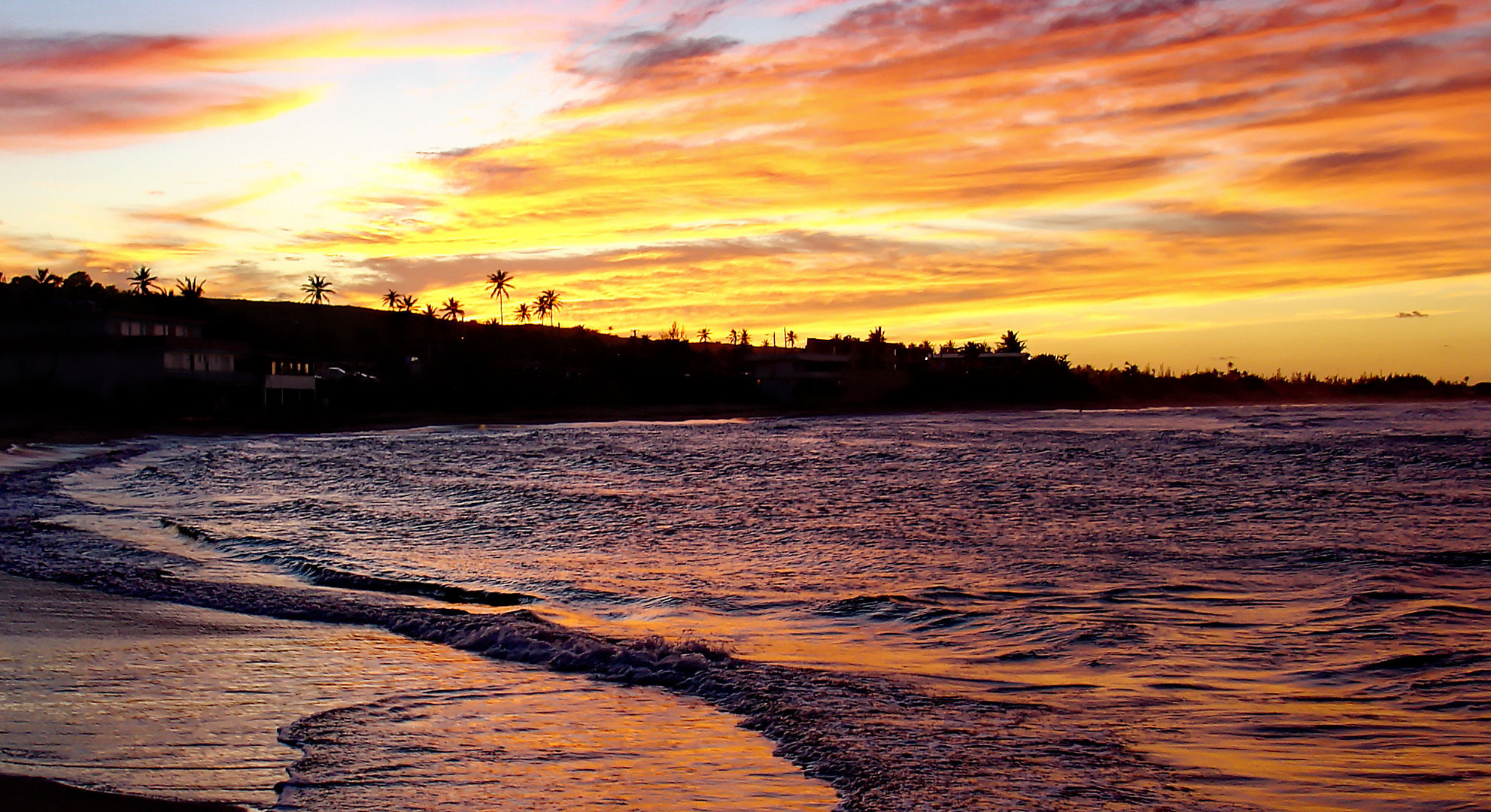 Abendstimmung am Meer. Puerto Rico im Dezember.