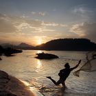 Abendstimmung am Mekong in LuangPrabang