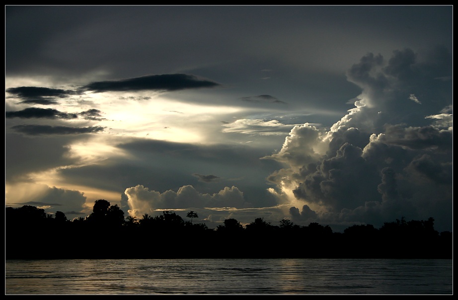 Abendstimmung am Mekong, Laos