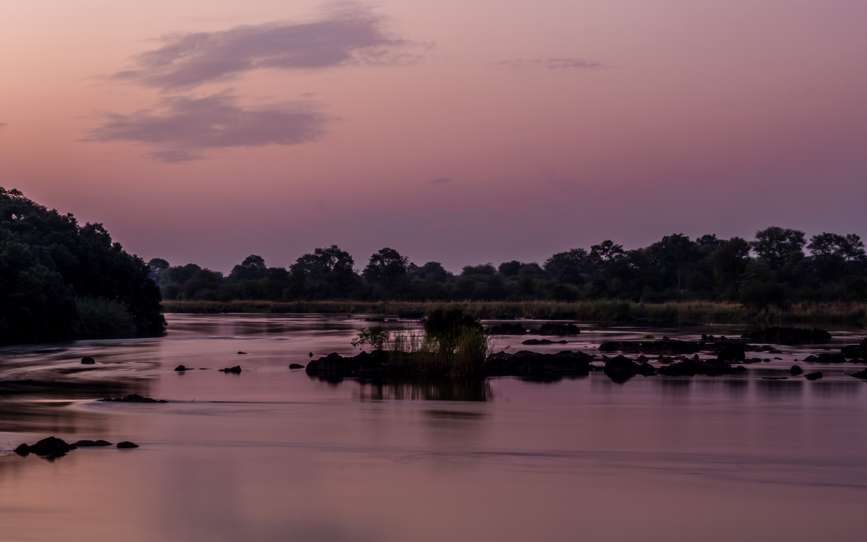 Abendstimmung am Okavango