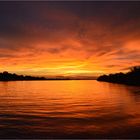 Abendstimmung am Okavango in der Nähe ...