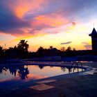 Abendstimmung am Pool