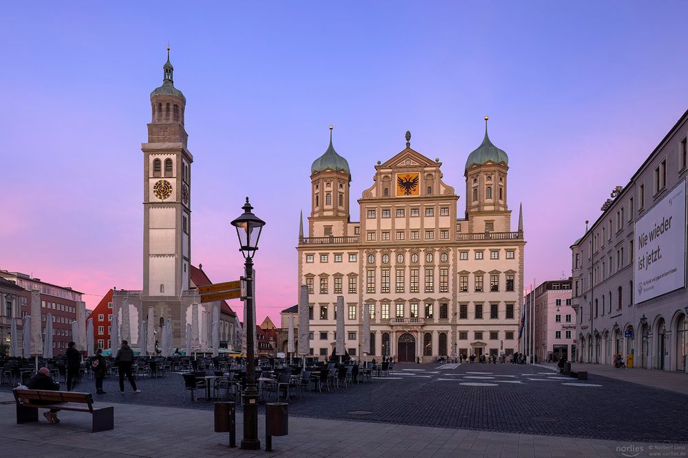 Abendstimmung am Rathaus Augsburg