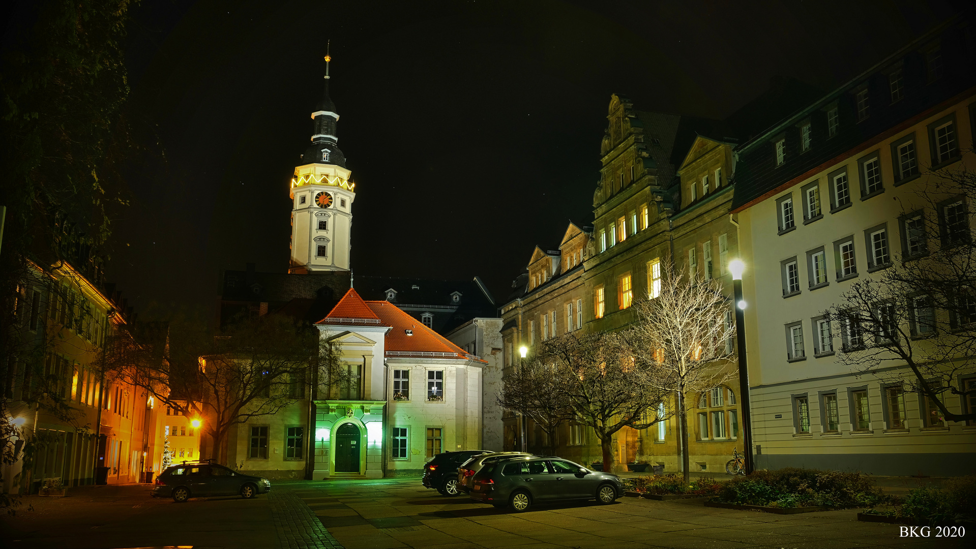 Abendstimmung am Rathaus Gera 