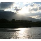 Abendstimmung am Rhein in Vaduz