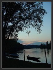 Abendstimmung am Rhein, oberhalb Schaffhausen (CH)