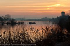 Abendstimmung am Rheinufer bei Eltville im Rheingau