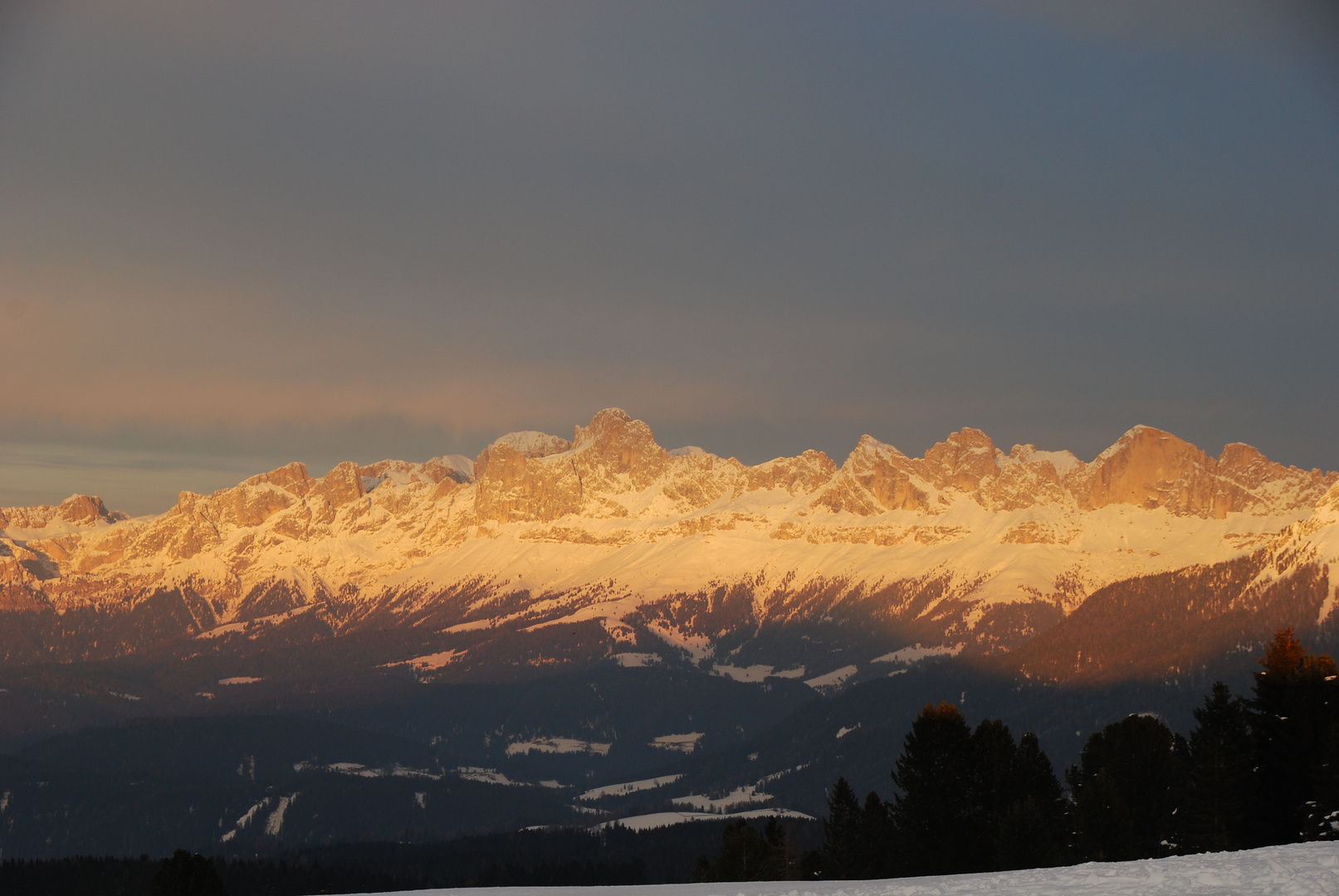 Abendstimmung am Rosengarten, Dolomiten