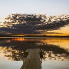 Abendstimmung am See bei untergehenden Sonne