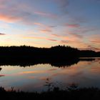 Abendstimmung am See Krakvattnet in Schweden