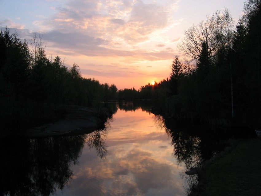 Abendstimmung am See (Schweden)