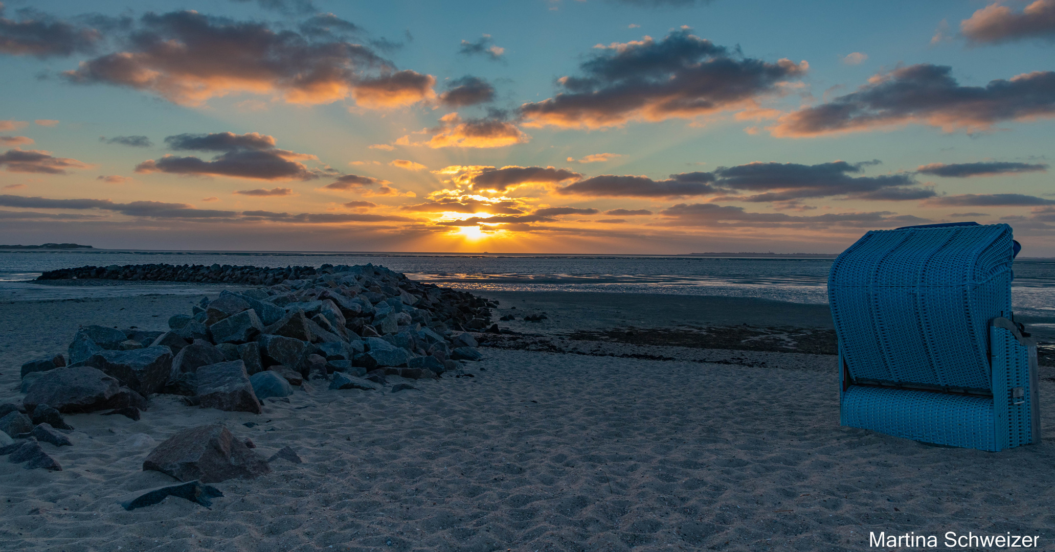 Abendstimmung am Strand auf der Nordseeinsel Föhr