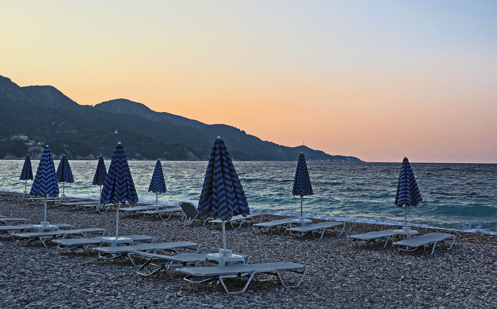 Abendstimmung am Strand von Kokkari