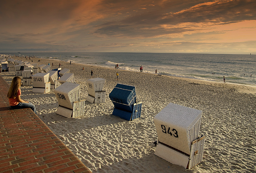 Abendstimmung am Strand von Westerland