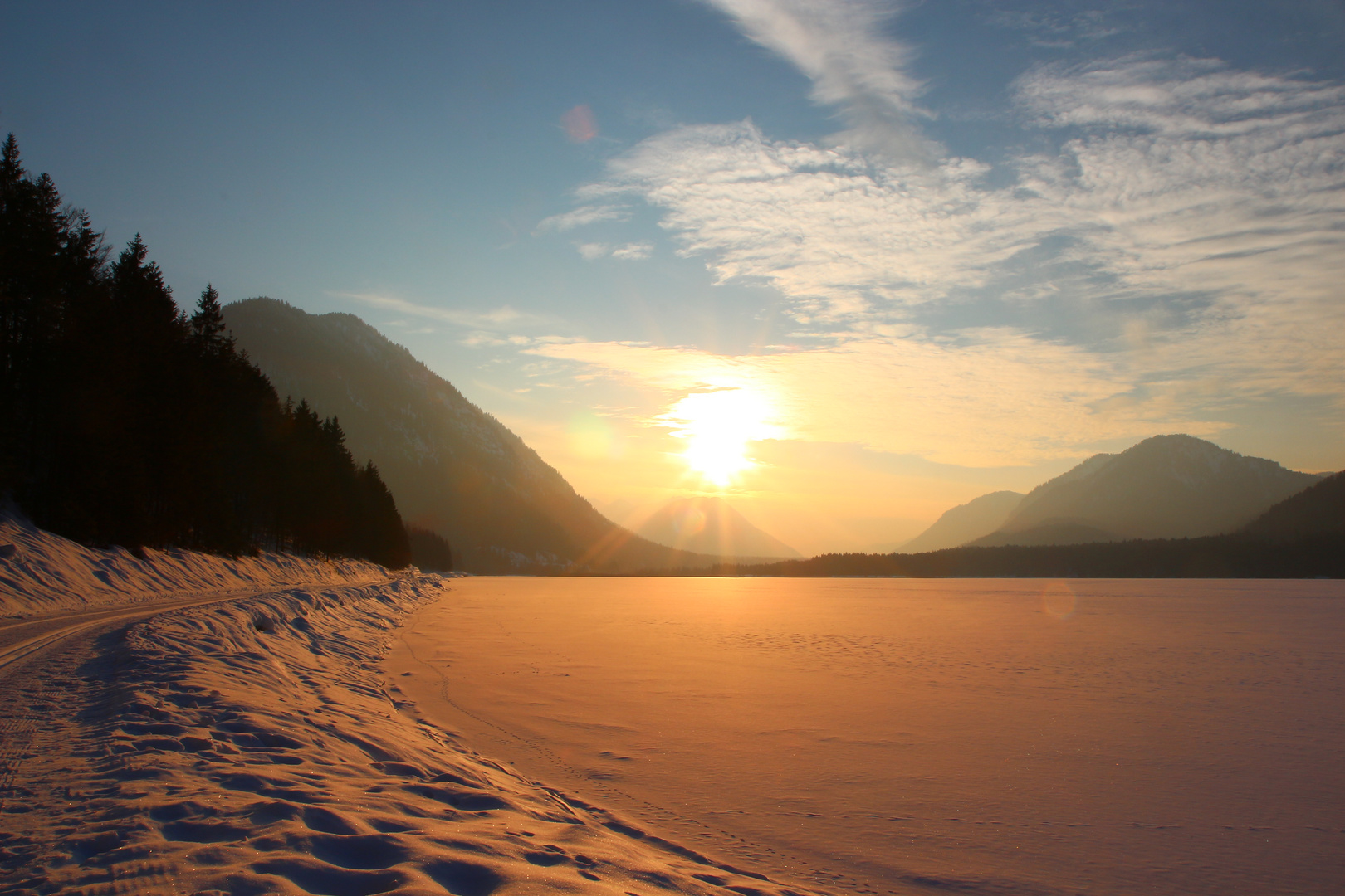 Abendstimmung am Sylvensteinsee