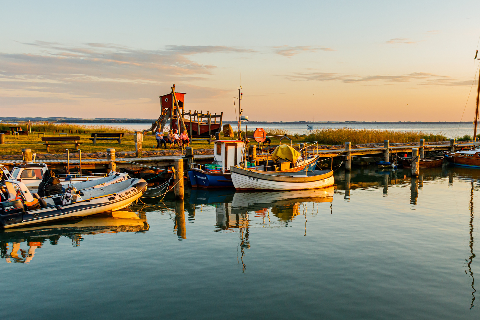 Abendstimmung am Timmendorfer Hafen auf der Insel Poel