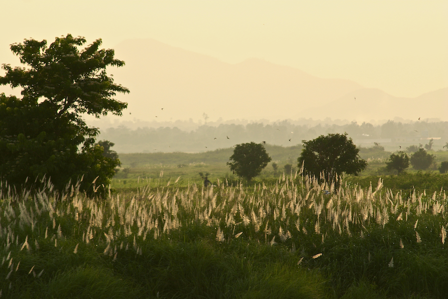 Abendstimmung am Ufer des Mekong