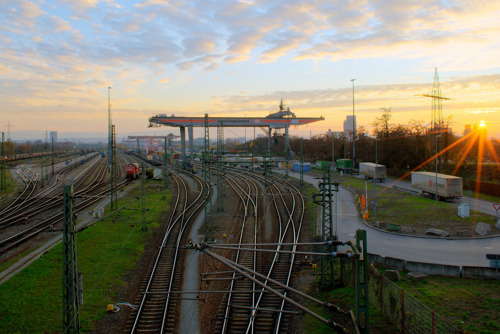 Abendstimmung am Umschlagbahnhof