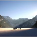 Abendstimmung am zugefrorenen Königssee