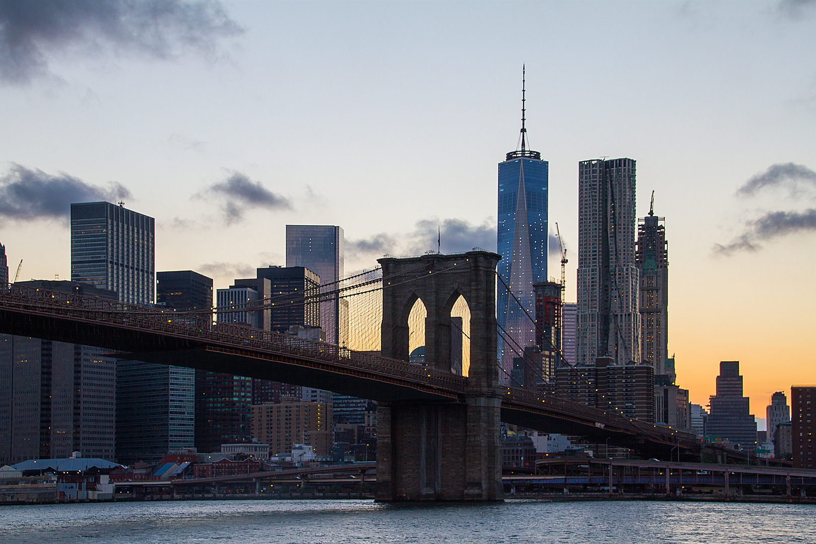 Abendstimmung an der Brooklyn bridge