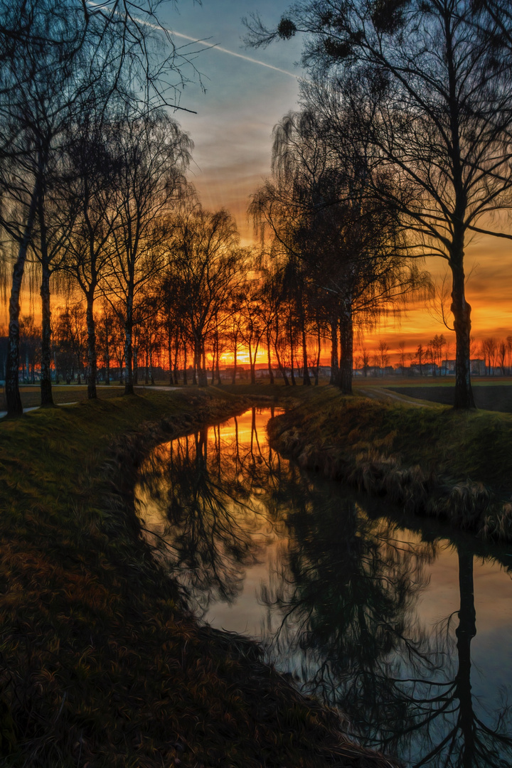 Abendstimmung an der Erla in St. Valentin