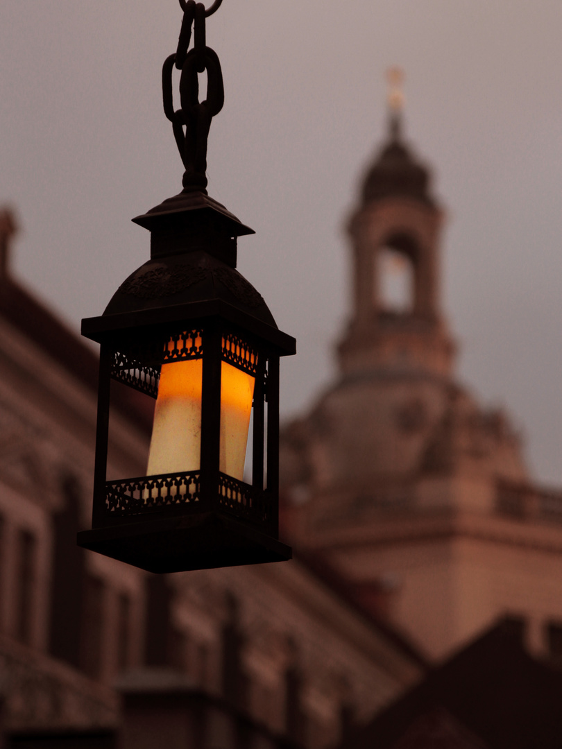 Abendstimmung an der Frauenkirche in Dresden