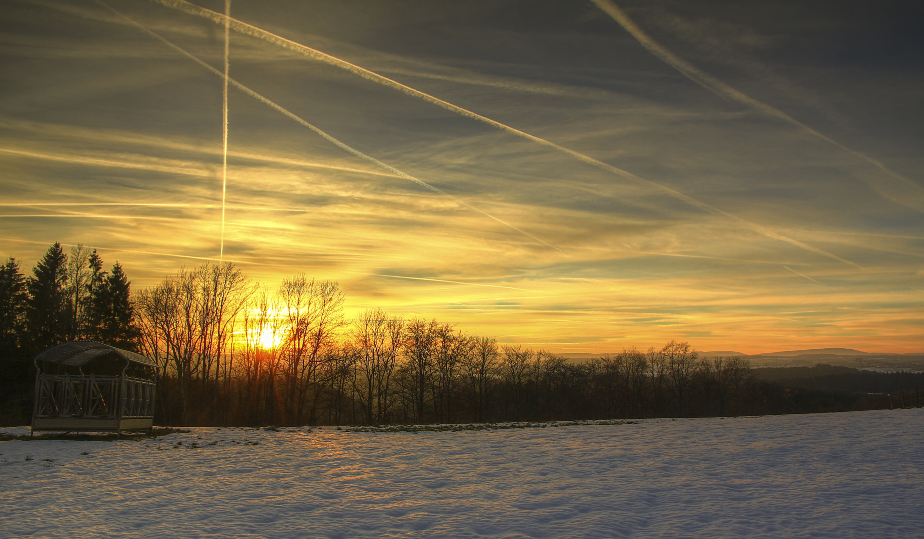 Abendstimmung an der Futterkrippe